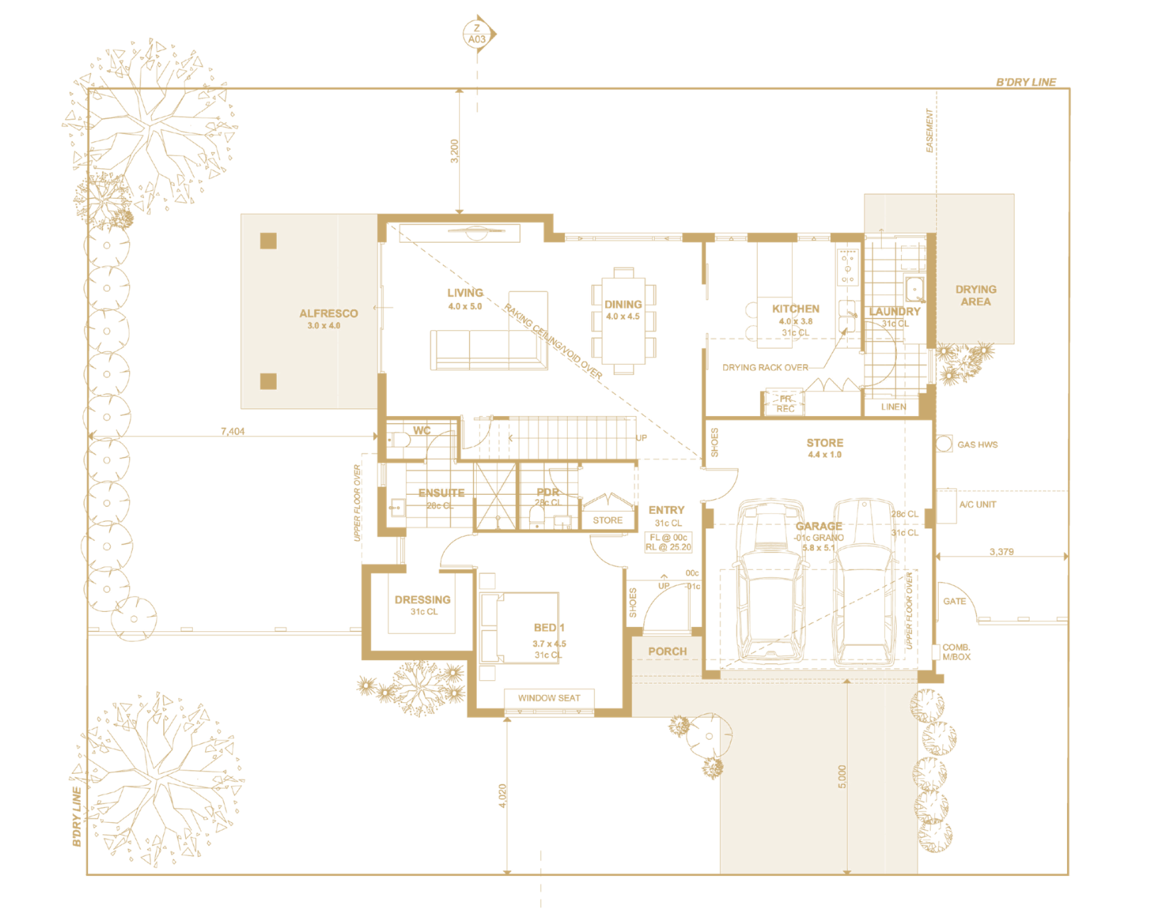 Build Insight WA blueprint, drawn in gold on a navy background